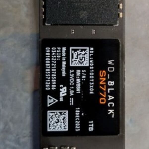 WD Black SN770 1 To — SSD gaming NVMe