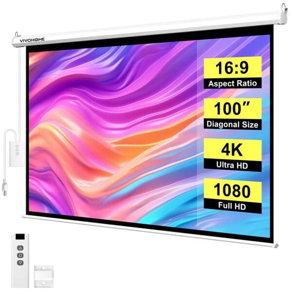 Écran de projection 100″ 16:9 — toile blanche