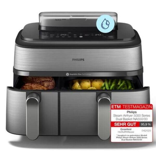 Airfryer 5000 XXL — 7,2 L avec grille Smart Sensing