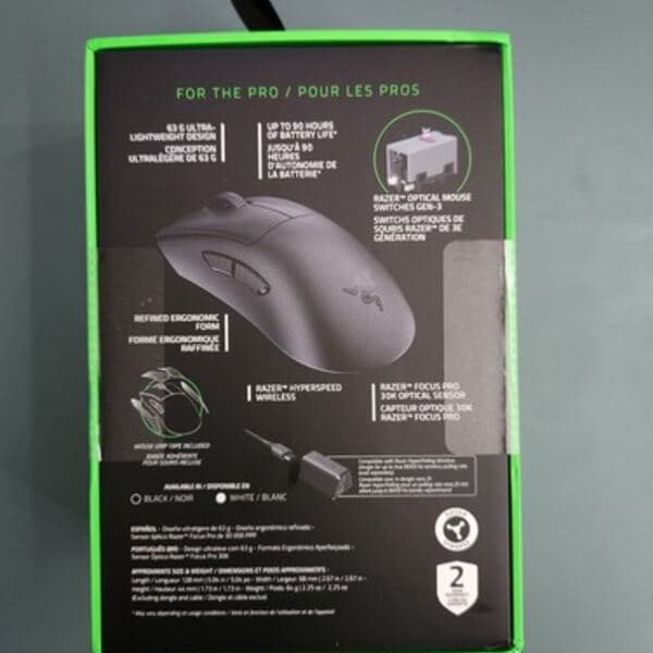 DeathAdder V3 Pro — souris esport 63 g