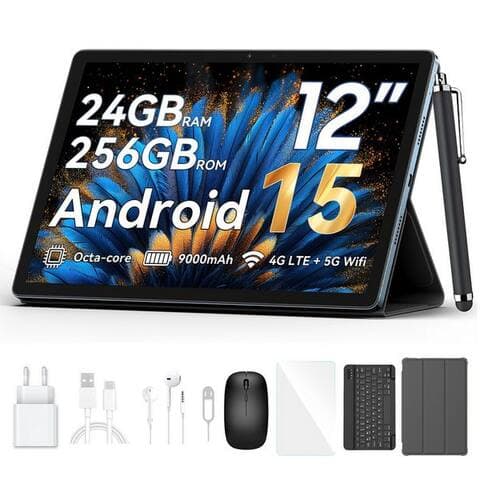 BLACKVIEW 12,1 " Mega2 Android 15 4G LTE 2,4K 8GB/12GB+256GB tablette (12", 256 GB, Android 15, 4G (LTE), 2.4K FHD,