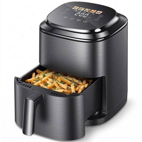 Oyajia oyajia air fryer 4L AirFryer avec LED-tactilescreen, 80-200°C, 5 Kochfunktionen, Spülmaschinenfest, 1500 W,