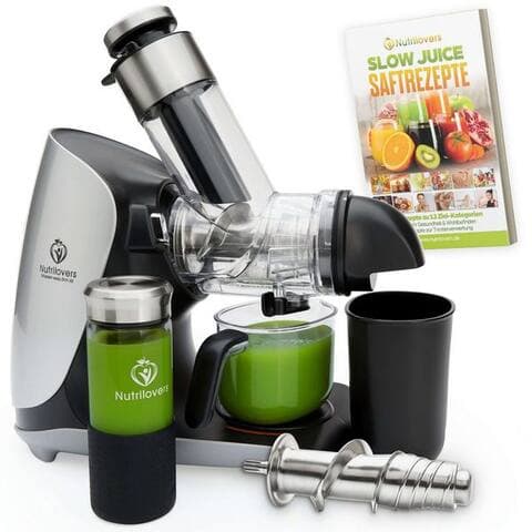 Nutrilovers Nutrilovers Slow Juicer GREEN-PRESS max EDELSTAHL centrifugeuse Slow Juicer avec Edelstahl-Schnecke, 200 W