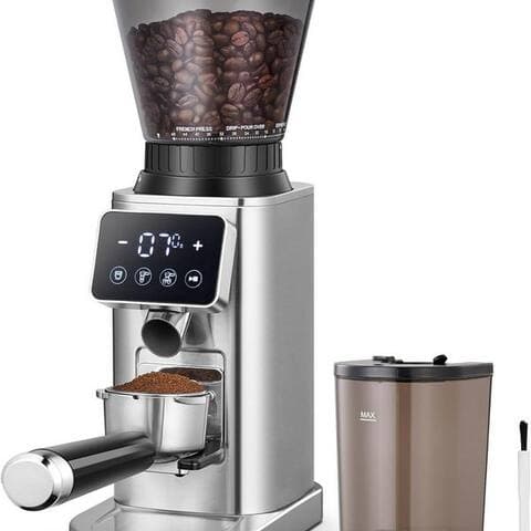 Amzchef AMZCHEF moulin à café CG20OT9-SV, 160 W, 300 g Bsansnbehälter, moulin à café Siebträger Elektrisch avec 24