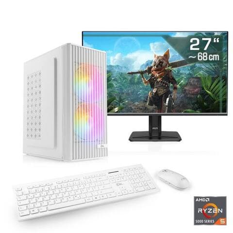 Csl CSL Spectrum V25266W PC-Komplettsystem (27", AMD Ryzen 5 5600, GeForce RTX 5060, 32 GB RAM, 1000 GB SSD)
