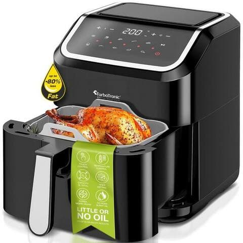Turbotronic By TurboTronic by Z-Line air fryer XL 5L pour 0,5 kg perfekte Pommes avec Silikoneinlage 1600W Airfryer, 1600 W,