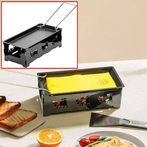 Casativo Casativo raclette Teelumière raclette Set sans Strom pour 1-2 Personen Metall Antihaft, 3 raclettepfännchen,
