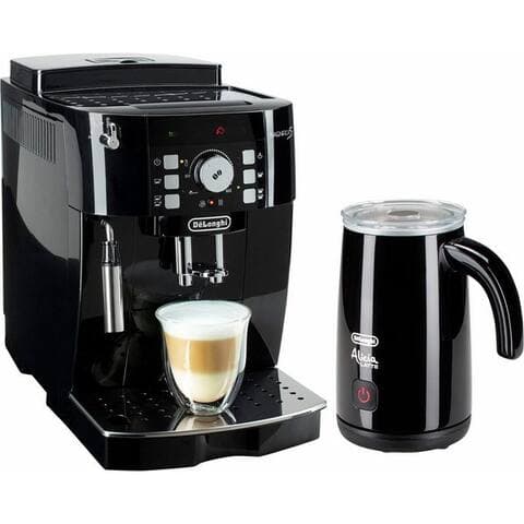 De'Longhi De'Longhi machine expresso automatique Magnifica S ECAM21.118.B - avec Barista-mousseur à lait, Noir,