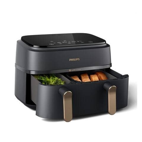 PHILIPS air fryer 3000 Series NA352/00, Dual Basket Airfryer avec 9L Kapazität (3L+6L), 2750 W, RapidAir Technologie