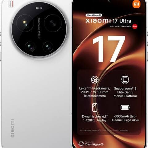 XIAOMI 17 Ultra 16+512GB smartphone (17,53 cm/6,9 pouces, 512 GB Speicherplatz, 50 MP caméra)