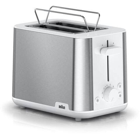 BRAUN grille-pain PurShine HT 1510 WH - 2 Schlitze, 8 Stufen, Auftau- Aufwärmfunktion, 2 kurze Schlitze, 900 W, 900