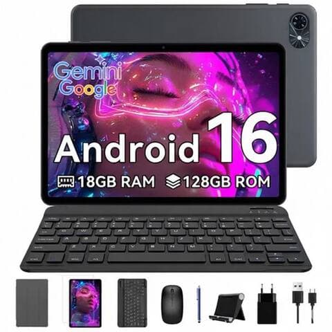 Tabwee TABWEE T8 (18+128) 10.1”, 6000mAh, Android 16 incl. clavier, souris, Stift tablette (10.1", 128 GB, 5G WiFi,
