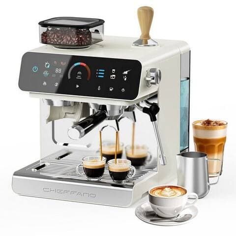 Cheffano CHEFFANO Espressomaschine avec intégréem Mahlwerk, 20 Bar et 19 Mahlgradstufen
