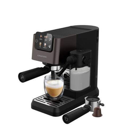 GRUNDIG Espressomaschine KSM 6430, 1628W machine à café avec 20 Bar, tactile & CreamyPro™ Milchschaum