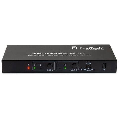 Feintech FeinTech Audio / Video Matrix-switch VMS02201 HDMI 2.0 Matrix switch 2x2, avec Audio Extractor