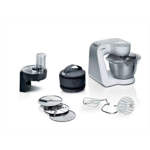 BOSCH robot de cuisine Serie 4 MUM58210, Durchlaufschnitzler, 3 Scheiben, weiß, 1000 W, 3,9 l Schüssel,