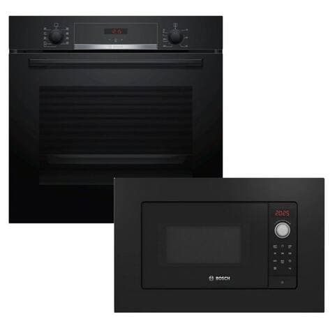 BOSCH four-Set EcoClean + micro-ondes 38cm Nischenhöhe f. Hochschränke Noir