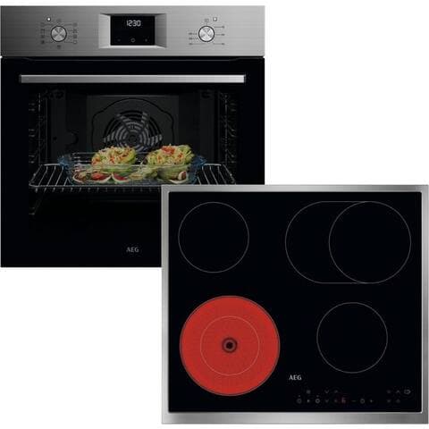 AEG four-Set HH25BSM, Aqua Clean, Heißluft: Gleichmäßiges Garen auf 3 Ebenen: idéal pour Mehrblech‑Backen