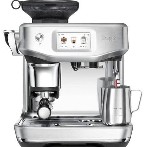 SAGE Espressomaschine Barista tactile Impress SES882BSS, Cold Brew & Cold Espresso, Barista-Anleitung,