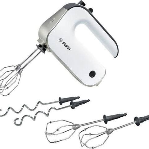 BOSCH Handblender Styline MFQ4835DE, 2x Rührbesen, Knethaken Edelst., 5 Stufen, weiß, 575 W, Turbotaste, ergon.