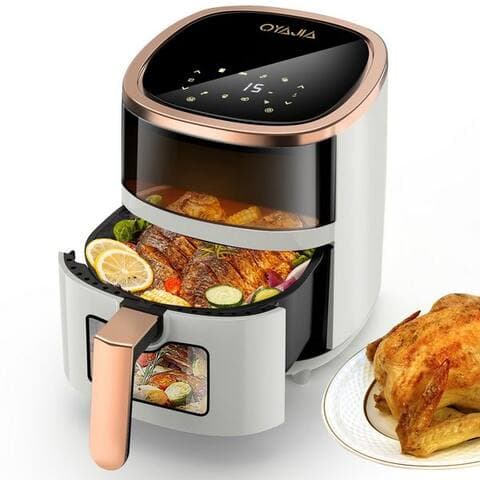 Oyajia oyajia air fryer air fryer 6L avec Sichtfenster Airfyer 1 kg Fassungsvermögen, 1800,00 W, bis 200°C, 8
