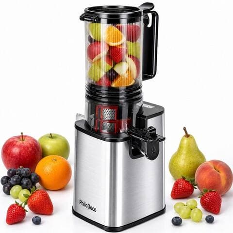 Sinaopus Sinaopus Slow Juicer pour ganze Früchte avec 110-mm-Einfüllöffnung et Doppelfilter, 250 W, Schonende