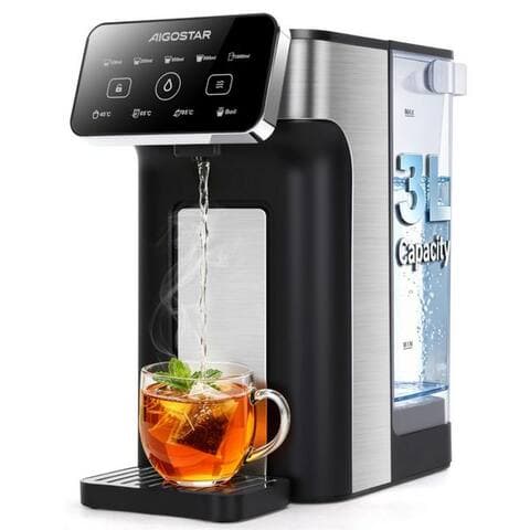 BRITA Aigostar Heißwasserspender Edelstahl 3L avec Filter-Slot, 3s Turbo Aufheizung Instant-bouilloire, 2600 W, 4