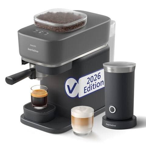 PHILIPS baristina Espressomaschine BAR308/60 avec Mahlwerk pour ganze Bsansn, mousseur à lait inkl., 16 bar