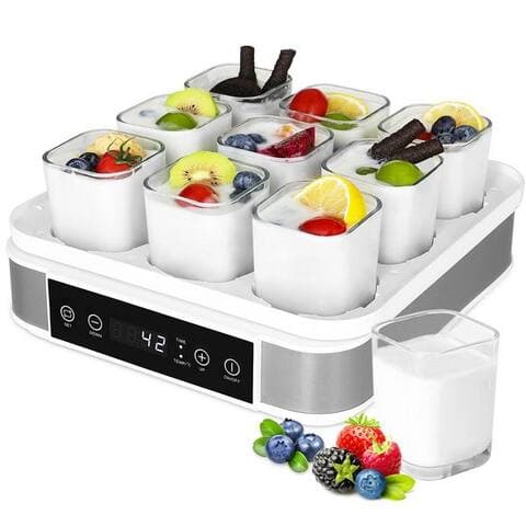 Tlgreen TLGREEN yaourtière, Joghurtmaschine avec Temperatur- et Timer, Digitale Joghurtmaschine, Yogurt Maker, avec 9