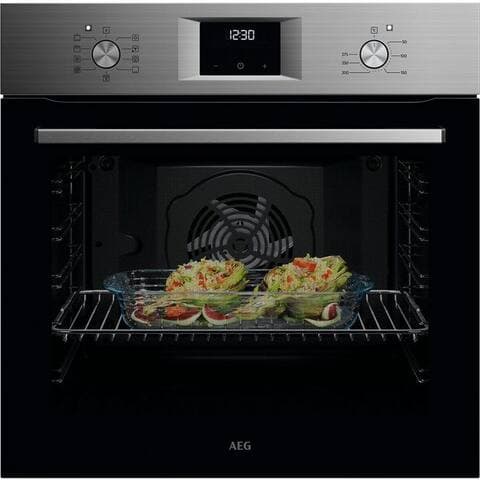 AEG four 6000 OU5AB20ZSM, Aqua-Reinigungsfunktion, Heißluft: Gleichmäßiges Garen auf 3 Ebenen: idéal pour