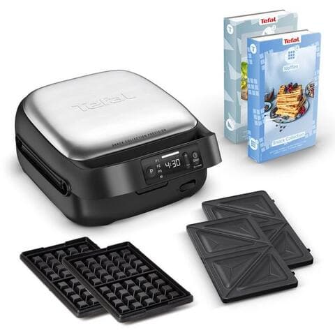 TEFAL 2-in-1-grill à sandwich Snack Collection Precision, Sandwiches & Waffeln, 3 Programme, digitaler écran, Timer