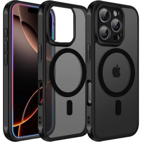 Futurea Futurea smartphone-Coque iPhone Coque Noir MagSafe Case Frosted-Black, pour iPhone 17 Air, iPhone 17 Pro,