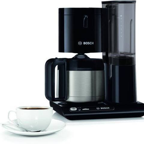 BOSCH cafetière filtre TKA8A053 Styline, Aroma capteur, Edelstahl-Thermokanne 1,1 L, 1,1l Kaffeekanne, Papierfilter