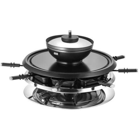 Unold Unold raclette Multi 4-in-1 48726, 8 raclettepfännchen, 1300 W, avec Fonduetopf, abnehmbare Grillplatte et