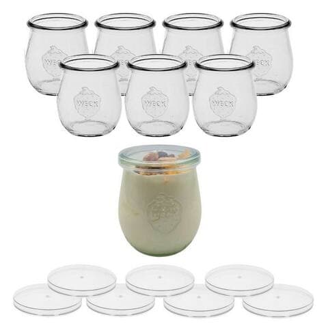 Mikken mikken Joghurtgläser 8er Set WECK Dessertgläser 220 ml Joghurtglas avec Frischhaltedeckel, (8er Set)
