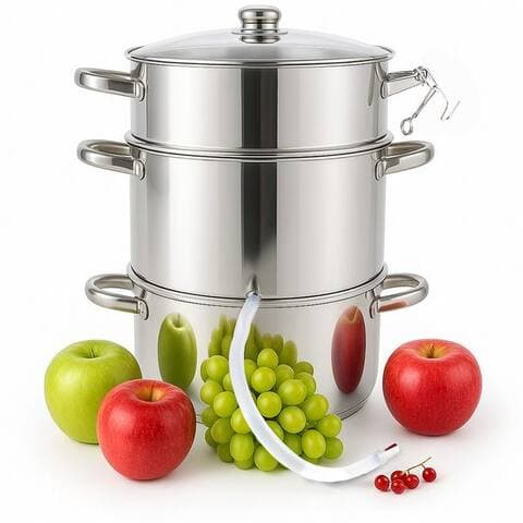 Grafner Grafner centrifugeuse Dampfcentrifugeuse 8L Edelstahl Schlauch + Klemme Fruchtcentrifugeuse, Töpfe aus
