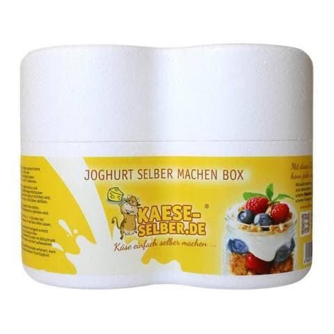 Kaese-Selber.De KAESE-SELBER.DE yaourtière Joghurtbox yaourtière sans Strom 2x 0,5 L Glas, selber machen, Inclus 2x 0,5 L