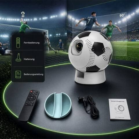 Kityhome Kityhome 4K 1080P WiFi FOOTBALL PROJEKTOR Mini-projecteur (3000 lm, 1080p px, Hochauflösende