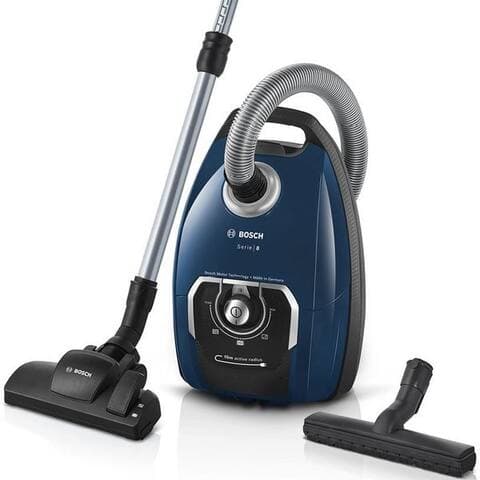 BOSCH aspirateur traîneau Serie 8 BGB75X494, idéal pour Allergiker, Hygiene-Filter, Bleu, 650 W, avec Beutel, inkl.