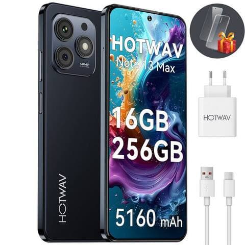 Hotwav HOTWAV Note 13 max téléphone, 16+256 GB/1 TB smartphone, Android téléphone, smartphone (16,7 cm/6.8 pouces,