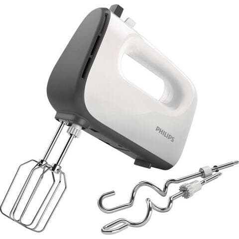 PHILIPS Handblender HR3741/00, 450 W, 5 Geschwindigkeiten plus Turbo, inkl. Quirle et Knethaken