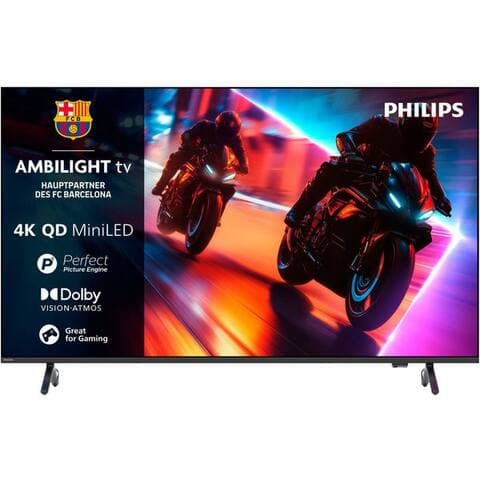 PHILIPS 75MLED910/12 QLED Mini LED-téléviseur (189 cm/75 pouces, 4K Ultra HD, TV connectée, Ambilight, P5 Perfect
