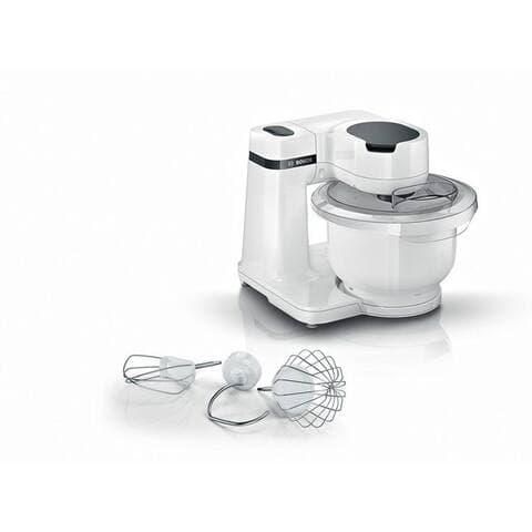 BOSCH robot de cuisine Serie 2 MUMS2AW00, Kunstoffschüssel, weiß, 700 W, 3,8 l Schüssel, Planetenrührwerk,