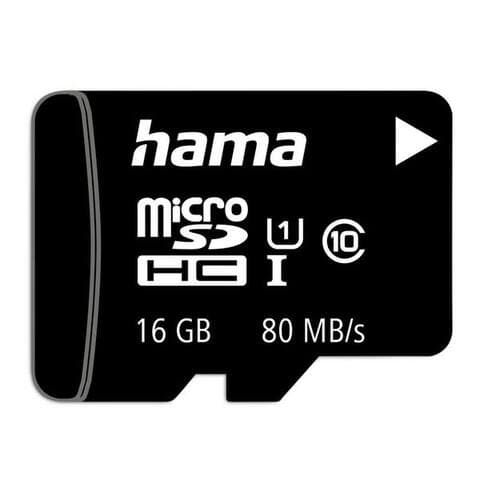 Hama Microsd Hama microSD Karte, Memory Fast, + Adapter/Mobile, Class 10 UHS-I carte mémoire (16 GB, UHS-I Class 10, 80