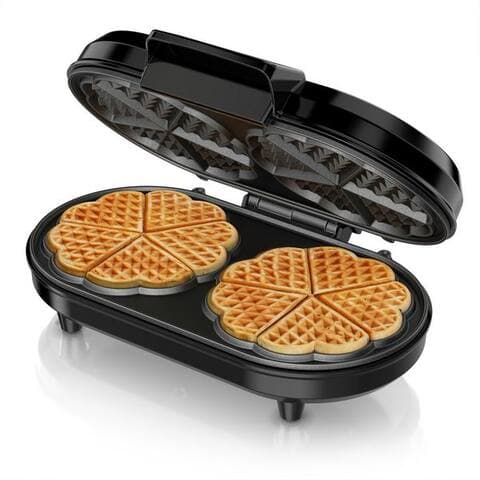 Arendo Arendo gaufrier Doppel Waffelautomat pour 2 Herzwaffeln, Antihaftbeschichtung, Regler, 1000 W, Duo Waffel