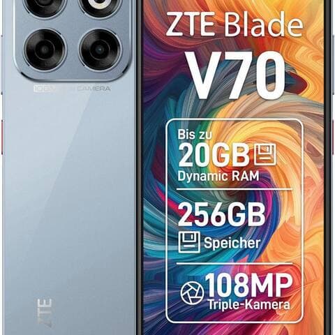 ZTE Blade V70 smartphone (17,02 cm/6,7 pouces, 256 GB Speicherplatz, 108 MP caméra)
