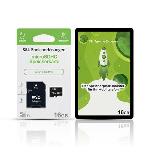 LENOVO Tec-Expert microSD Karte S&L pour Lenovo Tab M10 carte mémoire (16 GB, Class 10, microSDHC)