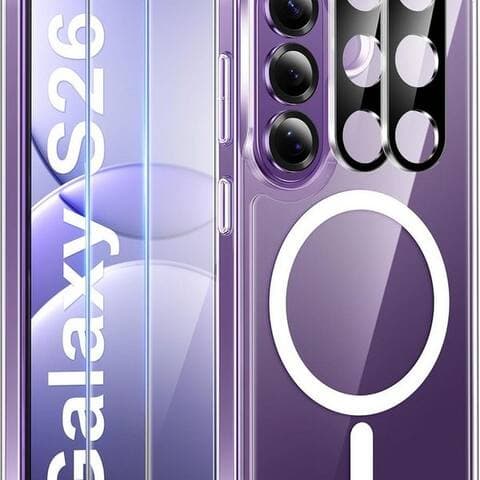 SAMSUNG MSM Coque pour smartphone 5in1 Schutzglas (écran + caméra) pour Samsung Galaxy S26 MagSafe 9H