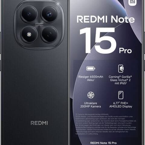 XIAOMI Redmi Note 15 Pro 12GB + 512GB smartphone (17,2 cm/6.77 pouces, 512 GB Speicherplatz, 200 MP caméra,