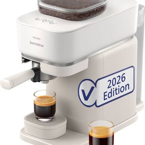 PHILIPS baristina Espressomaschine BAR305/00 avec Mahlwerk pour ganze Bsansn, 16 bar Pumpendruck, Naturweiß​